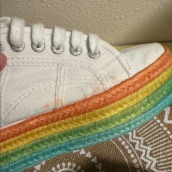 Superga Pride Rainbow & White Platform Sneakers - Picture 8 of 10